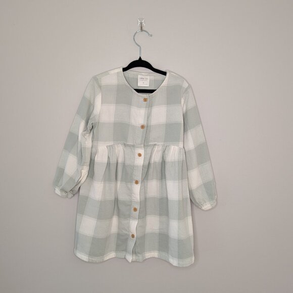 💜 2 for 30 💜 Organic Cotton Buffalo Check Fall Dress | Little Co Lauren Conrad - Picture 1 of 3